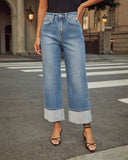 2025 New Elastic Straight Jeans Women's Quality Retro Curly Waist