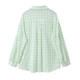 New Large Plaid Long-Sleeved Loose Version Shirt 1971060-Outfit