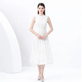 Retro Romantic Atmosphere Feel Sleeveless Dress Women's Lace Mesh Design Super Fairy Temperament Long