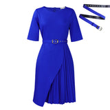 Women's Pure Color Fashion Temperament Five-Sleeve High-Waisted Folding High-Rise