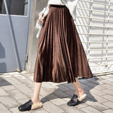 Hundred Folded Skirt Female Students 2025 Spring And Autumn New Korean Version Of High-Rise Half-Dress Mid-Long Long Skirts Appear