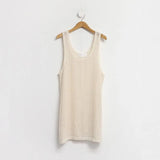 Lazy Style Hollow Out Tank Top Korean Fashion Knitted Camisole Japanese Overized Solid Vest See Through Chic