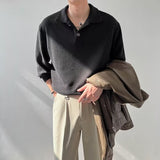 And Autumn Blouse Men's Long-Sleeved Polo Shirt Korean Version Loose Lapel T-Shirt Trend Brand Leisure T-Shirt Trend-Outfit