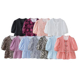 2025 New Women's Leopard Print Short-Sleeved