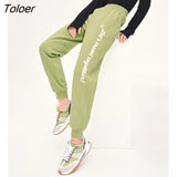 Women Fleece Sweatpants 2022 Winter Elastic Waist Straight Long Trousers Letter Print Black Green Warm Sport
