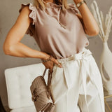 Short Sleeve Backless Lace Up Women Blouse Solid Oversize Large Size 3XL O-neck Lady Blouses Summer Loose Casual