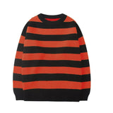Striped Sweater Autumn Winter Casual Pullovers Vintage Crew Neck Jumper Sueter Mujer Korean Style Ladies Knitted