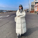 Cotton Clothes Female 2023 New Korean Version Loose Winter High Collar Long East Gate Over The Knee Down Cotton-Padded Jacket Coat-Outfit