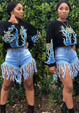 Print Cropped Sweat