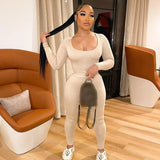 Sporty 2 Piece Sets Bodysuit Top Pants Sexy Tracksuit Sweatsuits for Women Clothing Sets Fall Casual Outfit