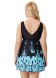 High-Waisted Printed Plus Size One Piece