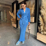 Autumn New Women's Pure Color Temperament With A Stylish Dress