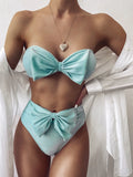 Toloer New Swimsuit Hot Swimsuit Women's Split Bright Silk Bikini B138-Outfit
