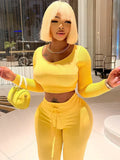 Fall Matching Sets Womens Two 2 Piece Sets Tracksuit Sweatsuits For Womens Long Sleeve Crop Top Outfits Skinny Pants