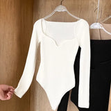 Winter Women's Sweater Sexy Low V-Neck Long Sleeve Red/Khaki/White Playsuit Female Elegant Knit Jumper Fashion New