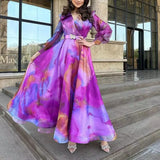 Spring And Summer New Printing Screen Dress Commuter Large Size Women's