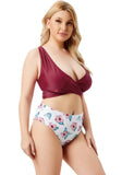 Printed Casual Strap High Waist Regular Plus Size Two Piece Skirt