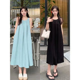 A Small Tie Dye Temperament Sling Dress Women Loose Lazy Wind Seaside Long Skirt