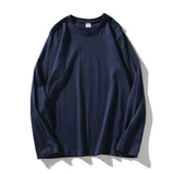 Men Cotton T-Shirts Men's Fashion Solid Color Long Sleeve Tees Male Simple Wild Casual O-NeckT Shirt