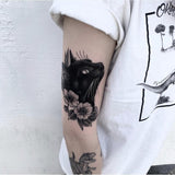 Cat Fake Tattoo Stickers For Men Women Arm Body Flash Decals Cool Temporary Tatoos Animal Tattos Waterproof