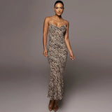 Straps Backless Zebra Print