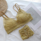Sexy Bralette Bras Underwear Set Lace Comfortable Soft Cup Push Up Bra Set and Women Beauty Cross Back Leisure
