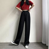 silk wide-legged pants female summer show thin thin section of tall waist drape leisure pants suit pants straight wide