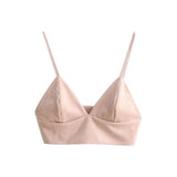 Crop Top Summer Sexy Pink Strappy Suede Cami Camisole Women Tops