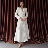 Women's Clothing 2025 Autumn New Button Suit Jacket 100-Folded Skirt