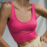 Green Knitted Summer Y2K 2021 Fashion Basic Skinny T Shirt Mini Vest Crop Tops Sexy Casual Ribber Off Shoulder Tank