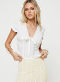 Hot Girl Style With Short-Sleeved Summer Splicing Lace Strap Sexy Top