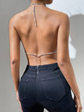 Toloer Sexy Nightclub Beach Triangle Gem Mini Vest