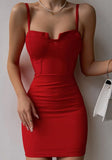 Sexy Straps Sleeveless Solid Mini Bodycon