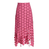 Summer Irregular Hem Skirt For Women High Waist A Line Tassels Hem Midi Solid Skirts Female Clothing Fashion
