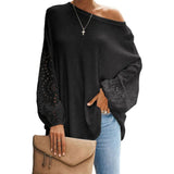 Hollow Out Shirt Women Lace Long Sleeve Casual Solid Color 2022 Fashion Autumn Female Elegant Top T-Shirt
