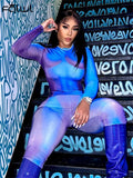 Fall Blue Matching Sets Womens Two 2 Piece Sets Tracksuit Sweatsuits For Womens Long Sleeve Top Outfits Skinny Pants