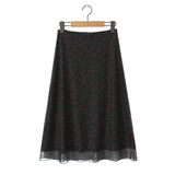 And Winter New Lace Printing Net Fashion Full-Length Skirt-Outfit