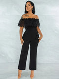 Modest Off-the-shoulder Sleeveless Solid Hollow Out Ankle Length Regular