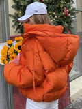 Casual Button With Hood Padding