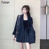 Spring Summer Suit Women Skirt Oversized Plus Fashion Goth Elegant Two Piece Blazer And Skirt Set Lady Uniform Woman