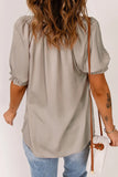 Trim Tie Neck Puff Sleeve