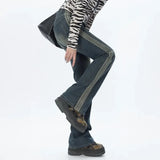 Y2k Jeans For Women High Waist Straight Baggy Clothes Korean Style Streetwear Contrasting Colors Denim Trousers