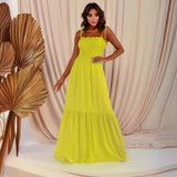 Solid Color High Waist Thin Temperament Retro Swing Skirt Dress Dress Dress Light