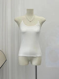 Cut off Strap Cropped Top White Camisole Women White Sexy Fashion Tank Top Summer Streetwear Vest Slim Sleeveless-Outfit