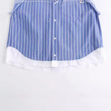 Spring Style Poplin Shirt With Stitched Stripes And Loose Version 2099079-Outfit