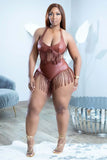 Fashion Sexy Nightclub Clothes High Waist Tassel Two Piece Shorts