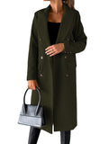 Women's Spring 2025 New Coat With Hair, Coat Solid Long-Sleeved Double-Buttoned