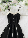 Contrast color Sexy V Neck Spaghetti Strap Summer Mini Dress Women Casual Party Yellow Black Sweater