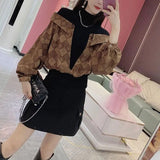 Fake Two Pieces Spliced Blouse Female Clothing Korean Half High Collar Loose Spring Autumn Commute Plaid Printed