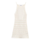 Women's Knitted Necked Necked Mini Dress For Summer
